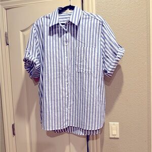 NWT Avara By Together relaxed fit rolled tab sleeve button down